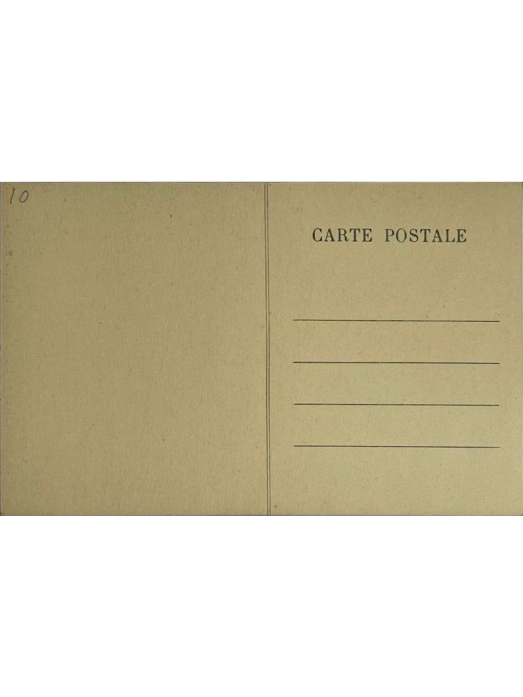 Verso de la carte postale