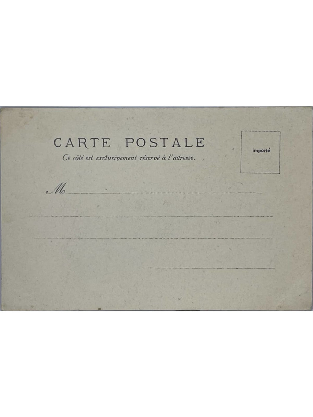 Verso de la carte postale