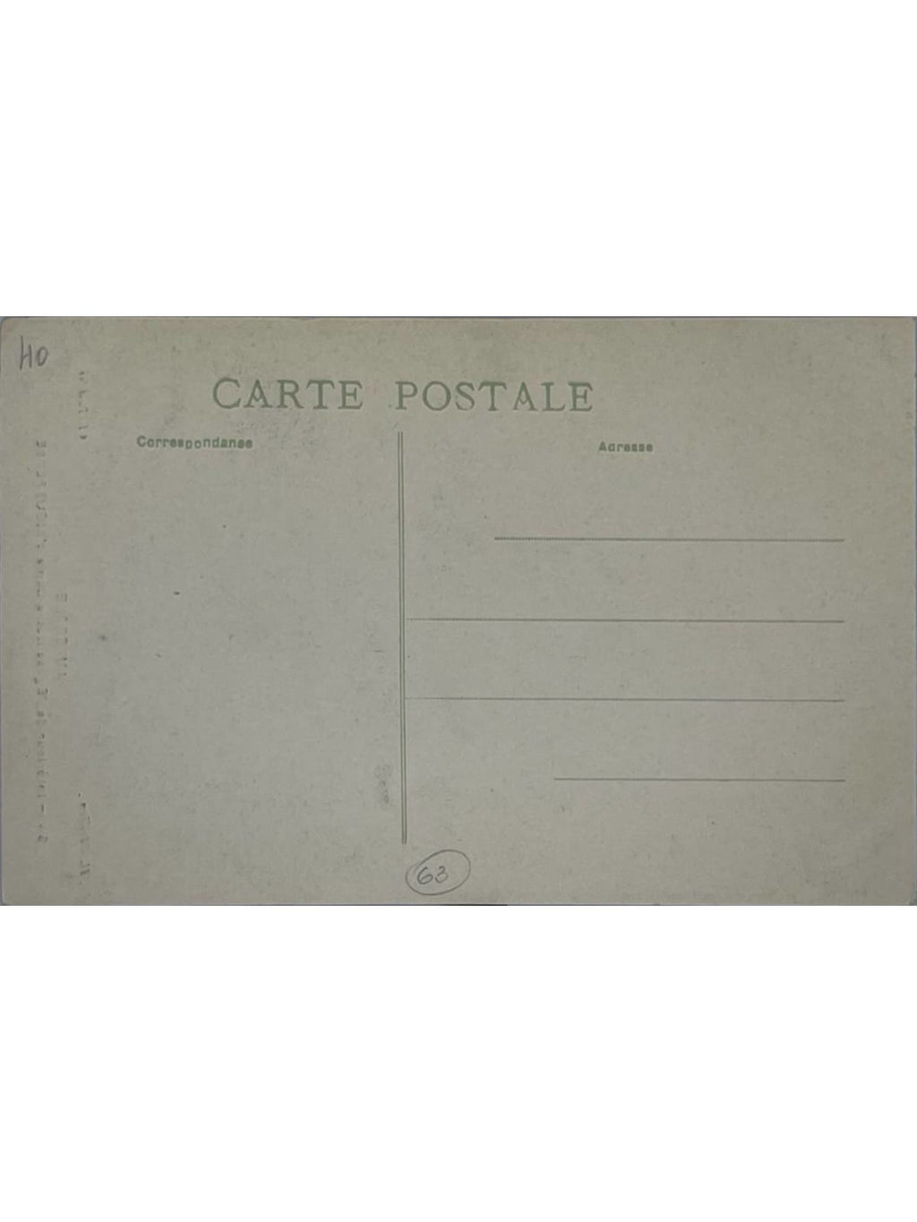 Verso de la carte postale