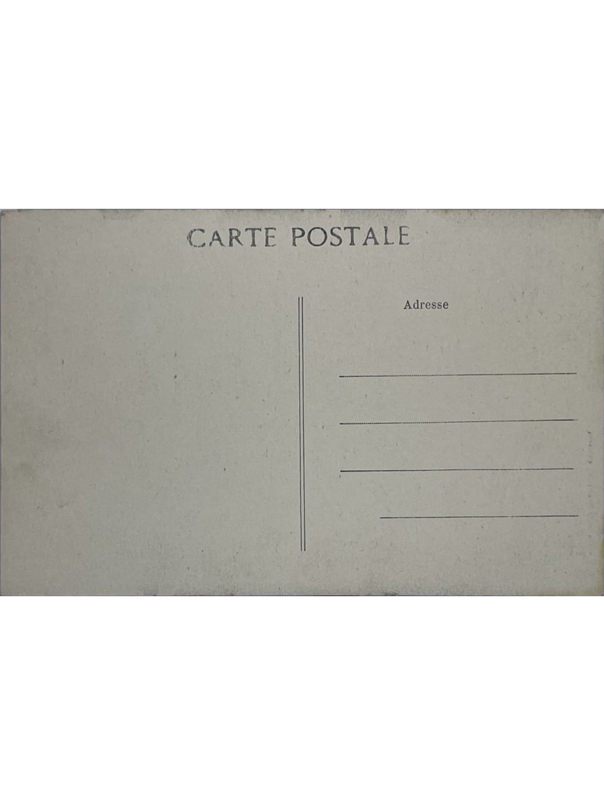Verso de la carte postale