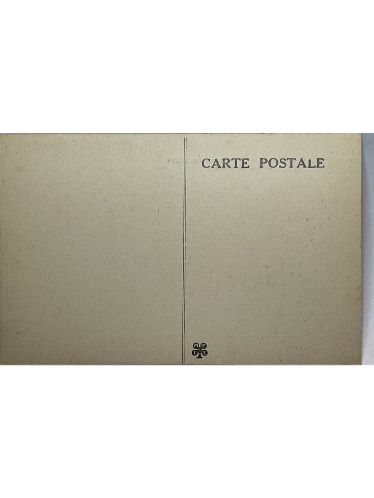 Verso de la carte postale