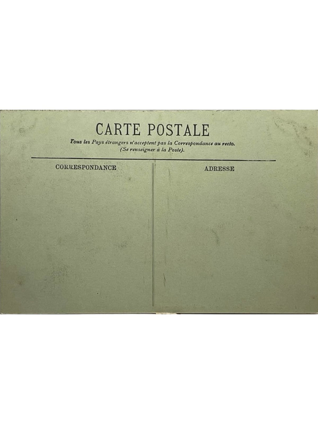 Verso de la carte postale