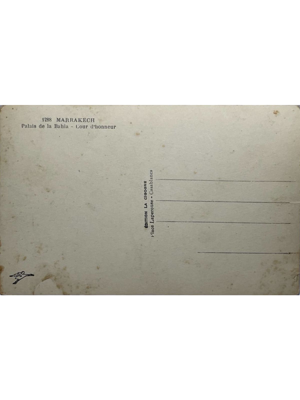 Verso de la carte postale