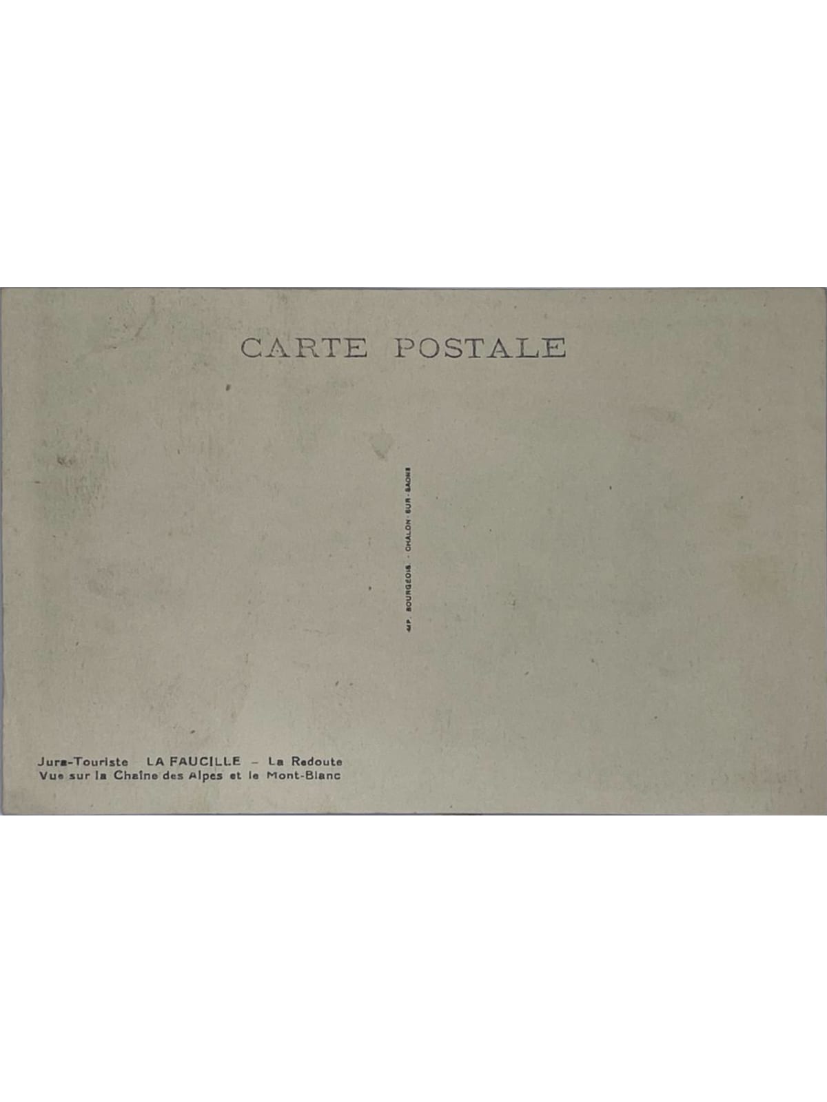 Verso de la carte postale