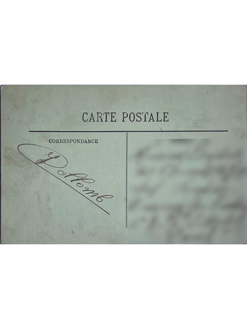 Verso de la carte postale