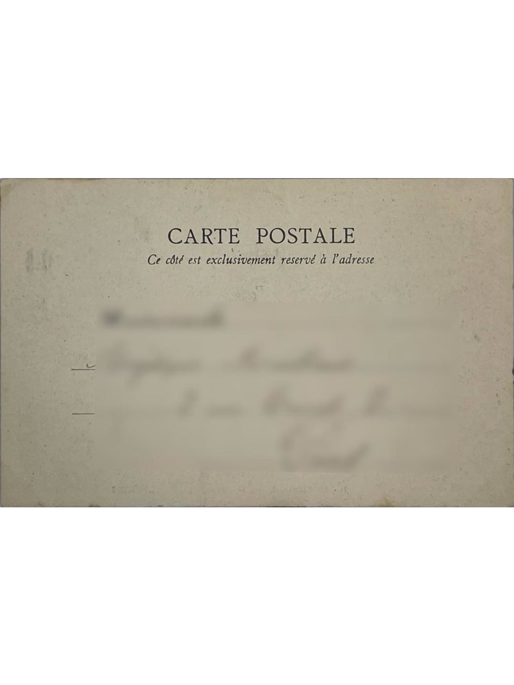 Verso de la carte postale