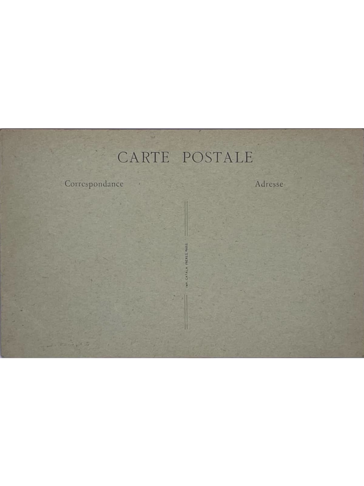 Verso de la carte postale