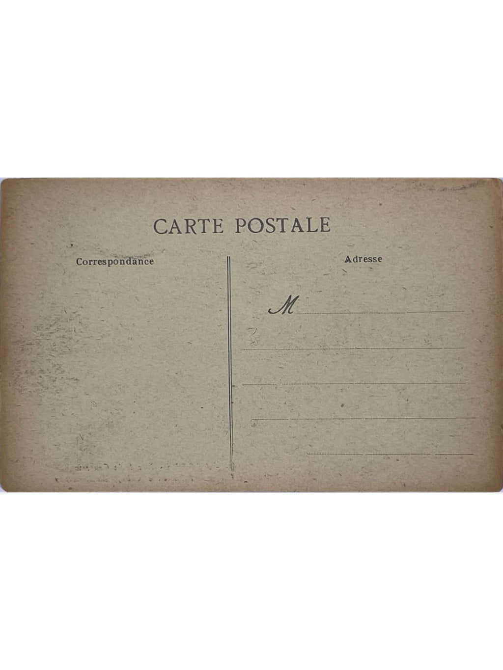 Verso de la carte postale