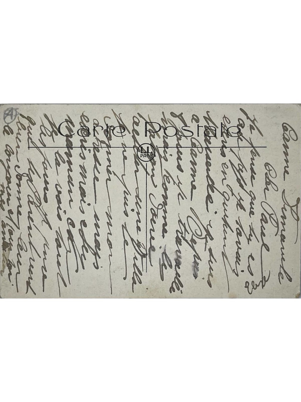 Verso de la carte postale