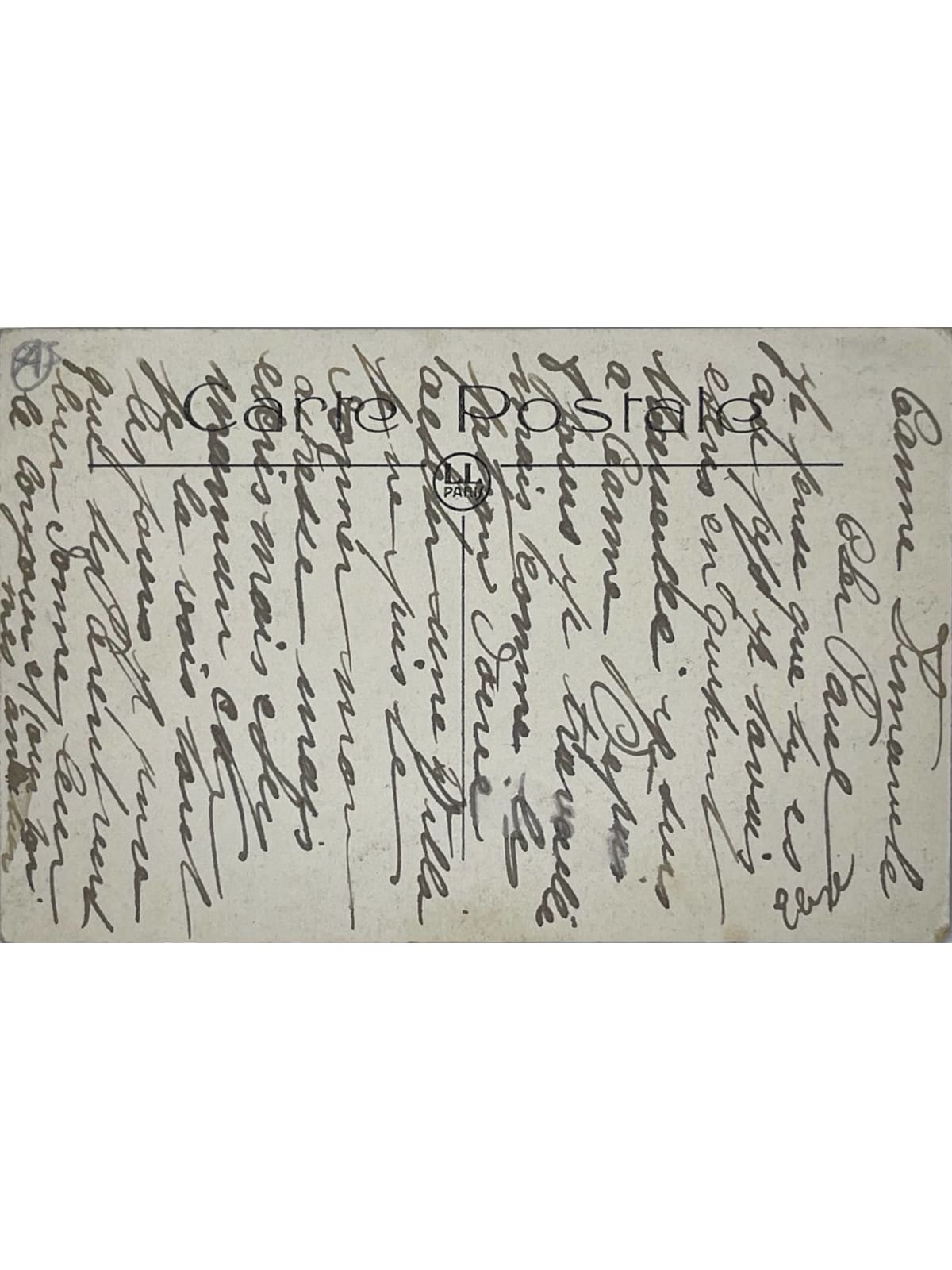 Verso de la carte postale