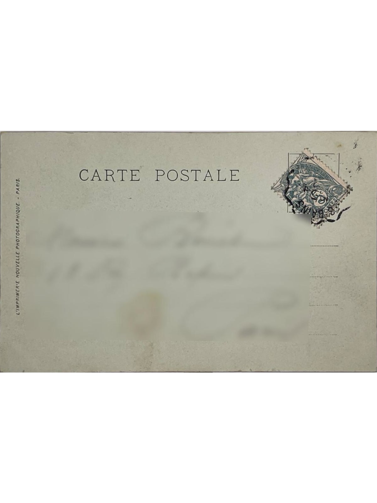 Verso de la carte postale