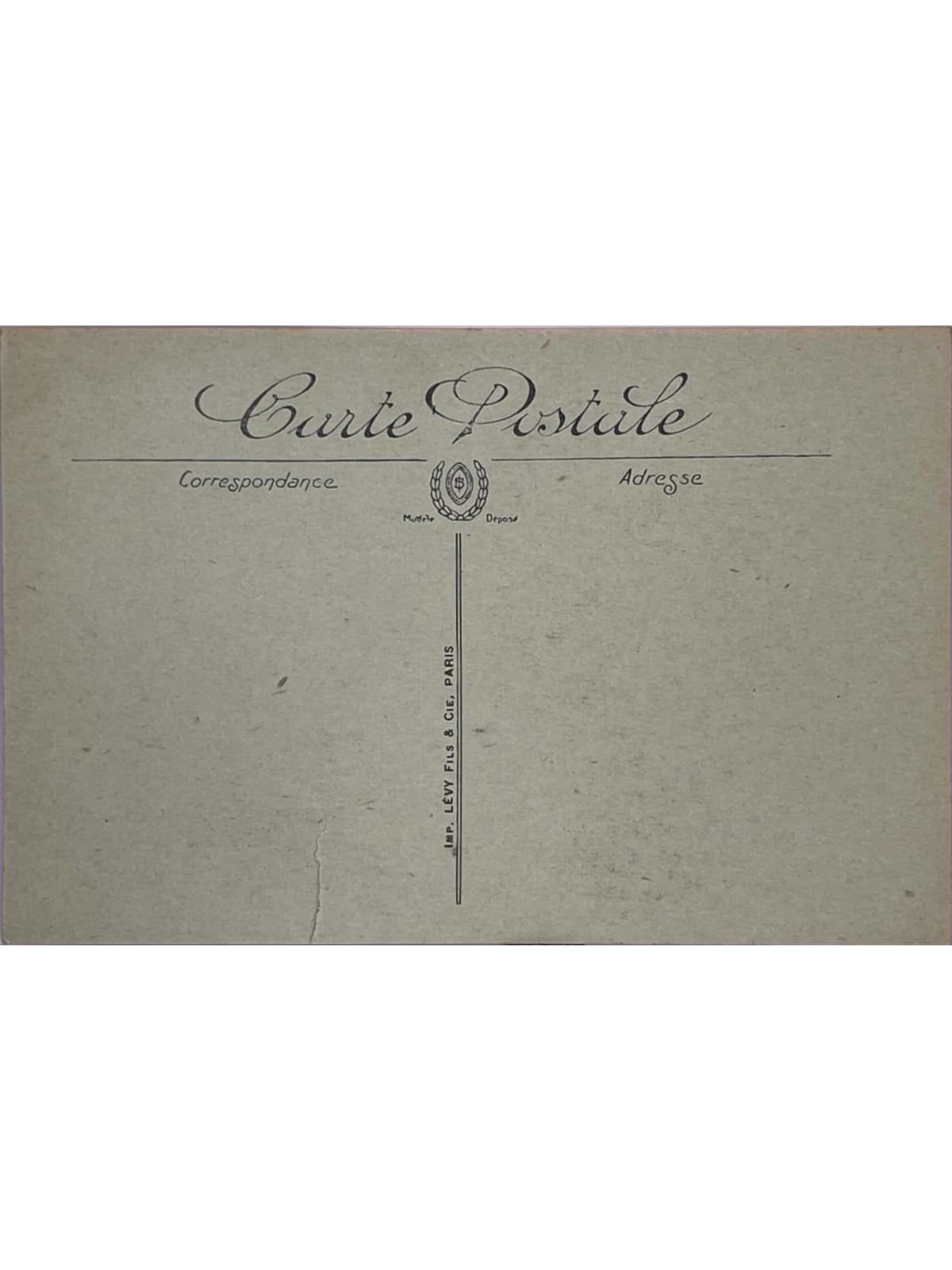 Verso de la carte postale