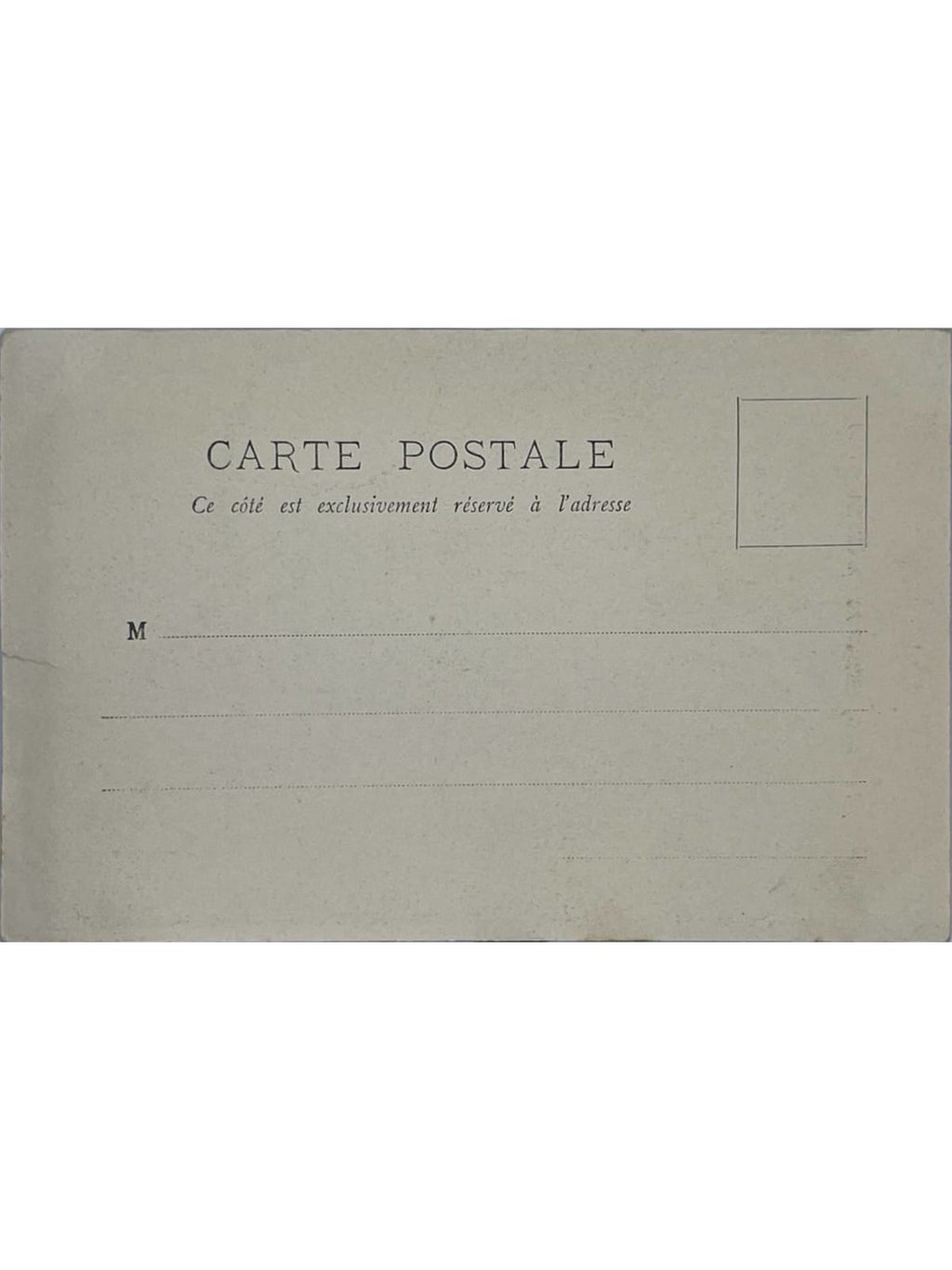 Verso de la carte postale