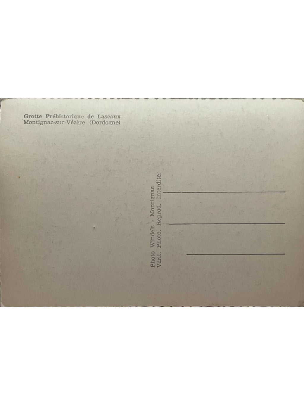 Verso de la carte postale