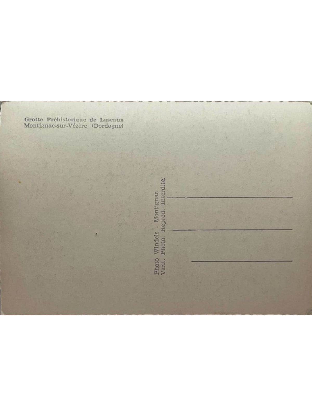 Verso de la carte postale