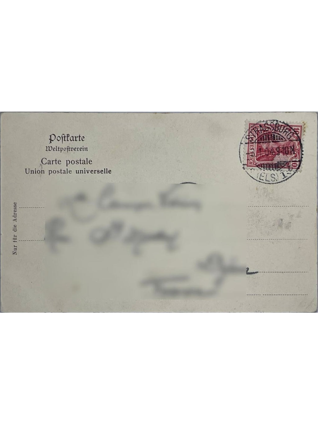 Verso de la carte postale