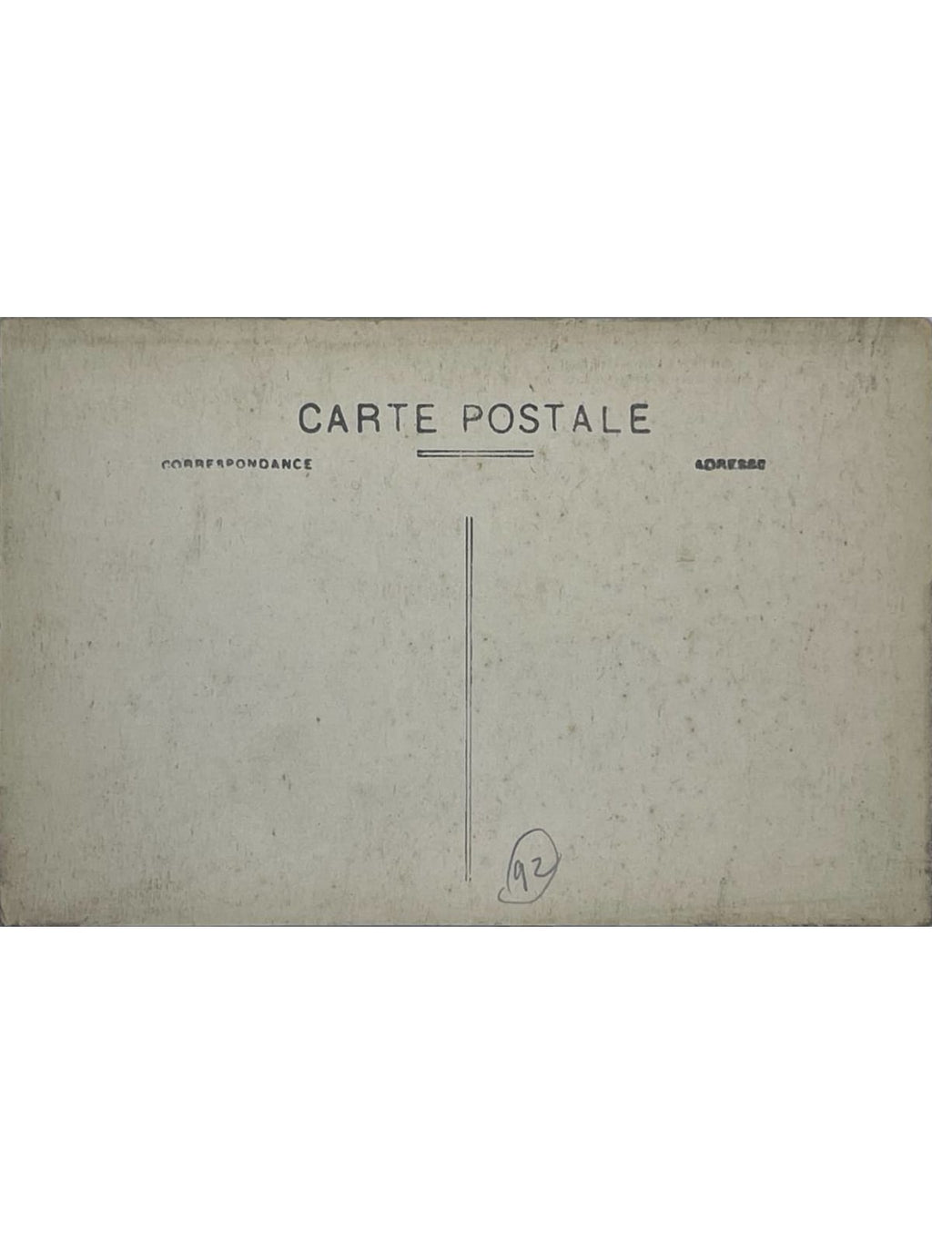 Verso de la carte postale