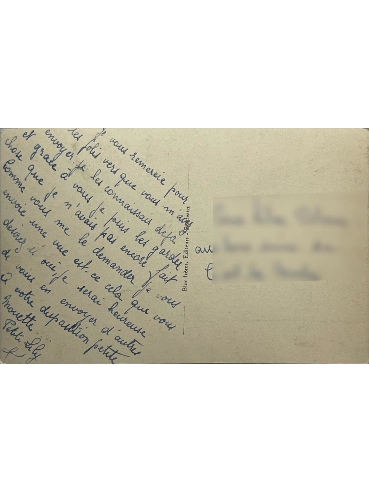 Verso de la carte postale
