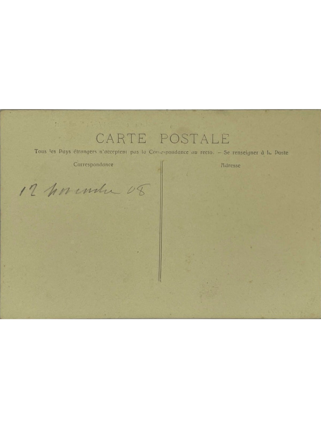 Verso de la carte postale