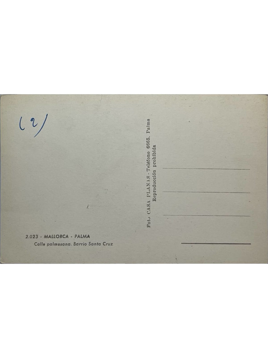 Verso de la carte postale