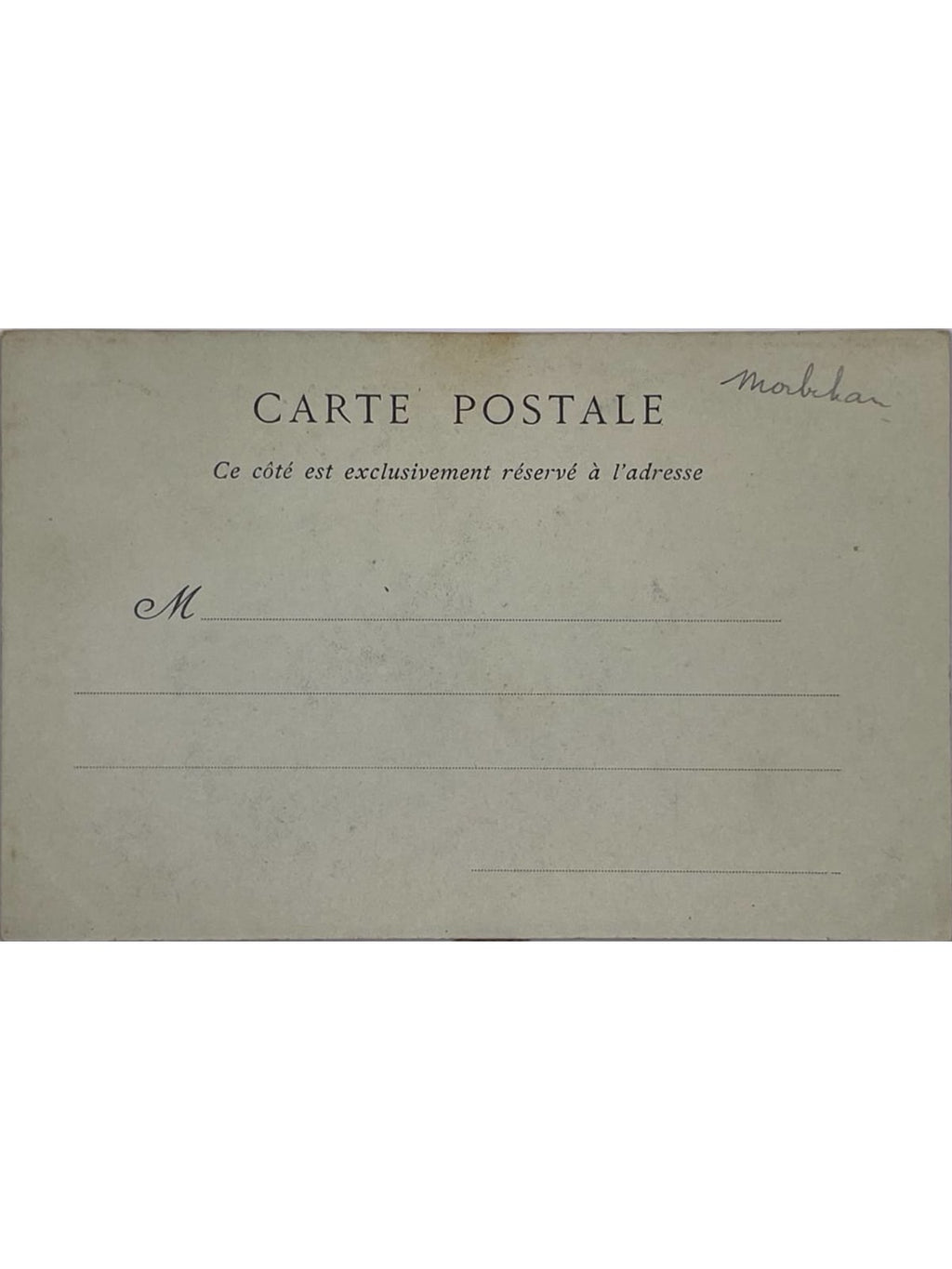 Verso de la carte postale