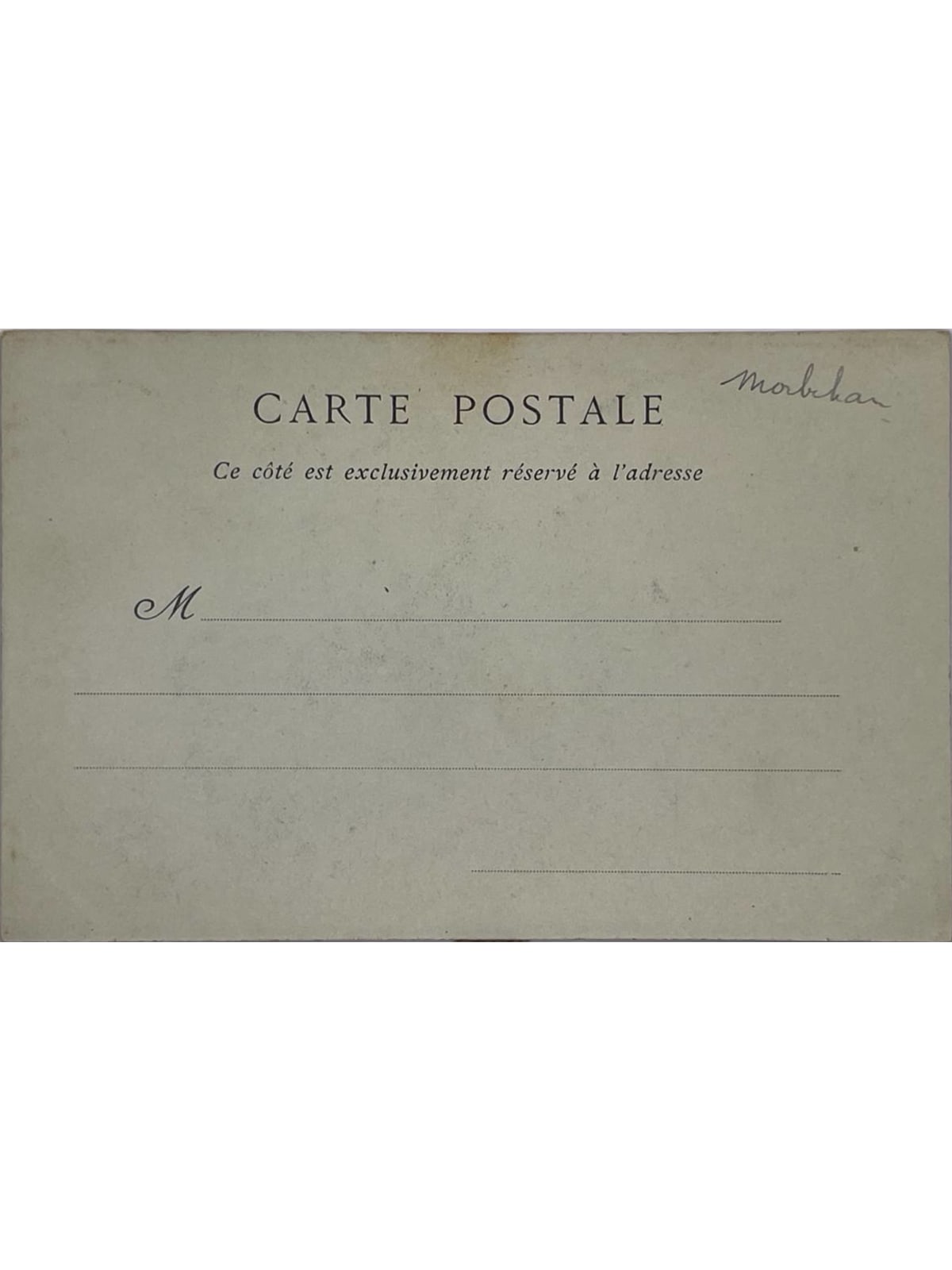 Verso de la carte postale