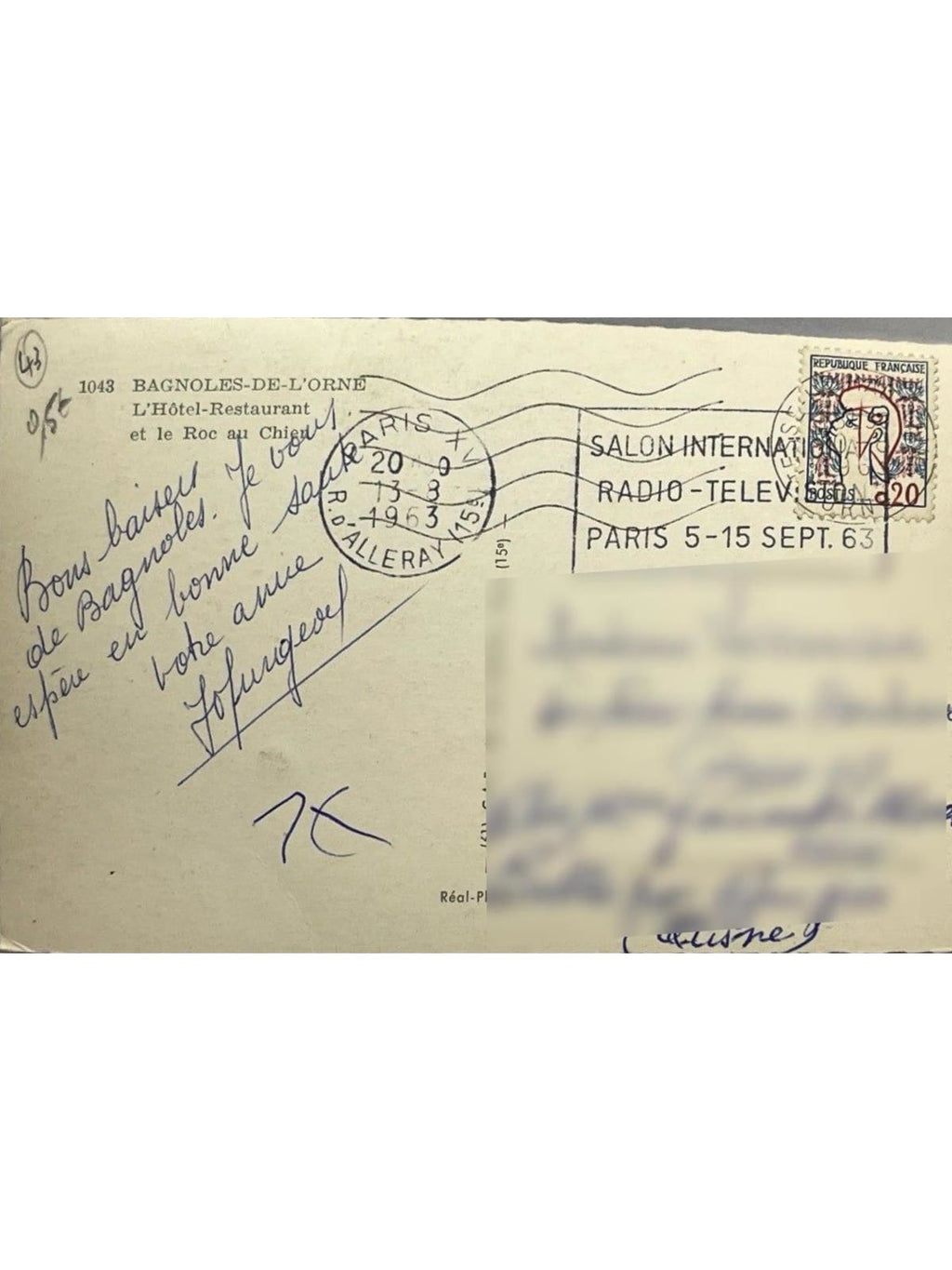 Verso de la carte postale