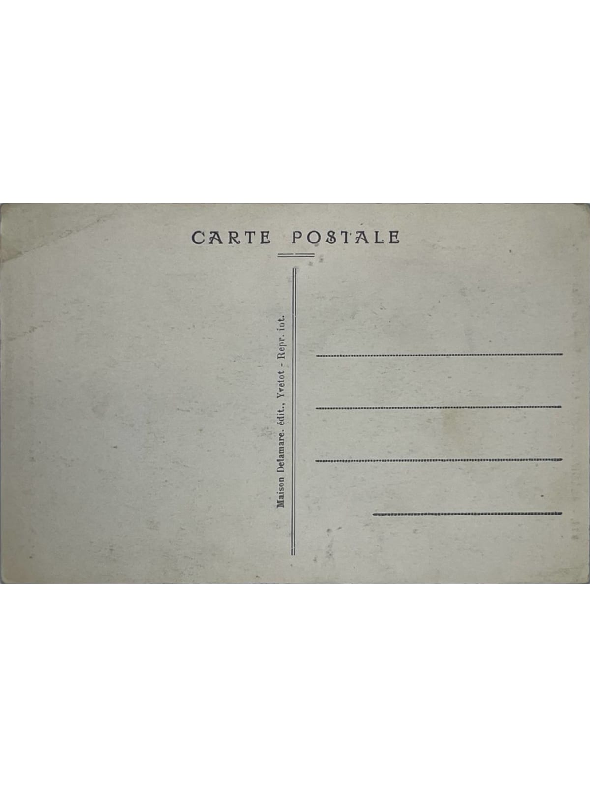 Verso de la carte postale