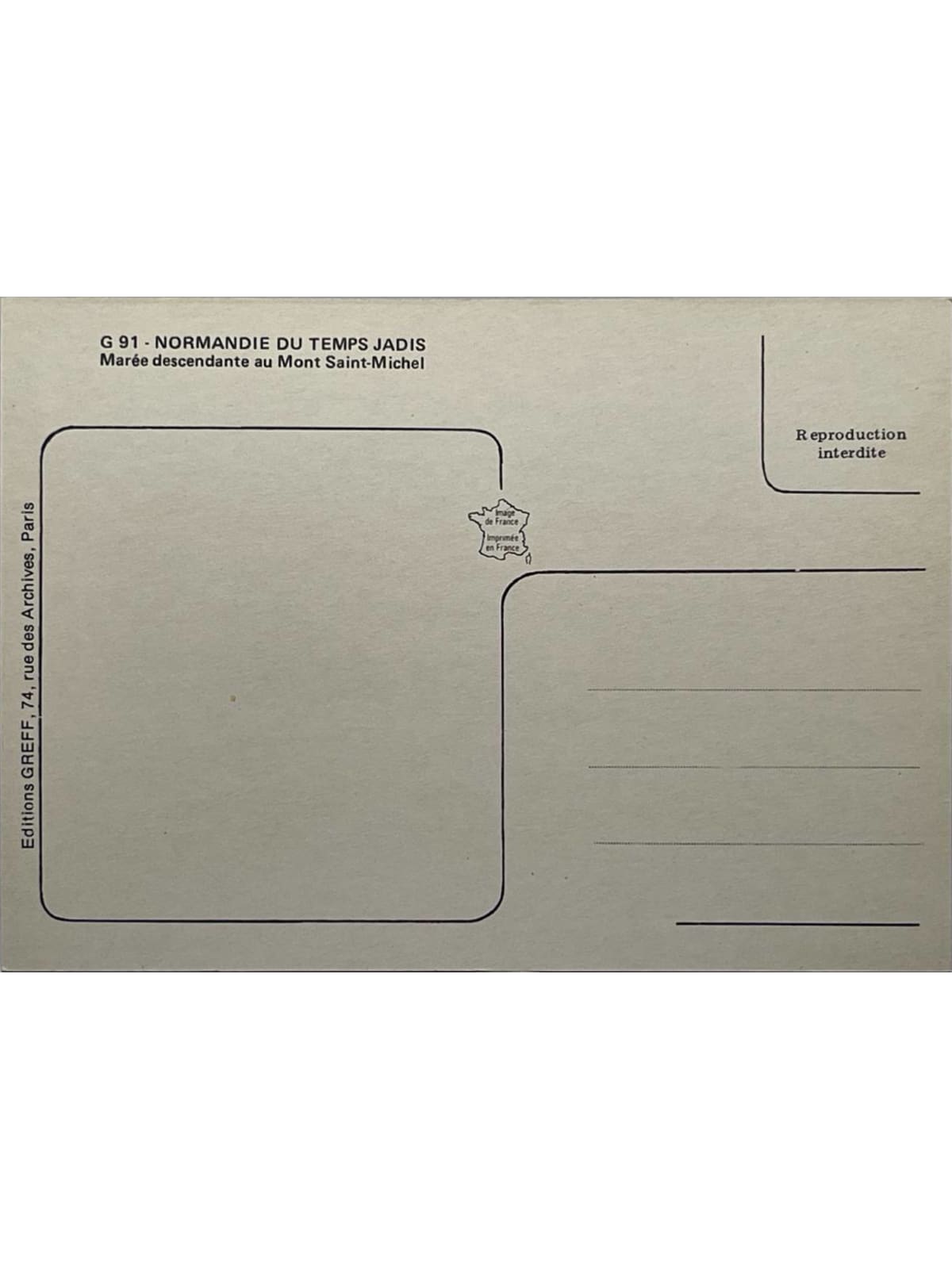 Verso de la carte postale