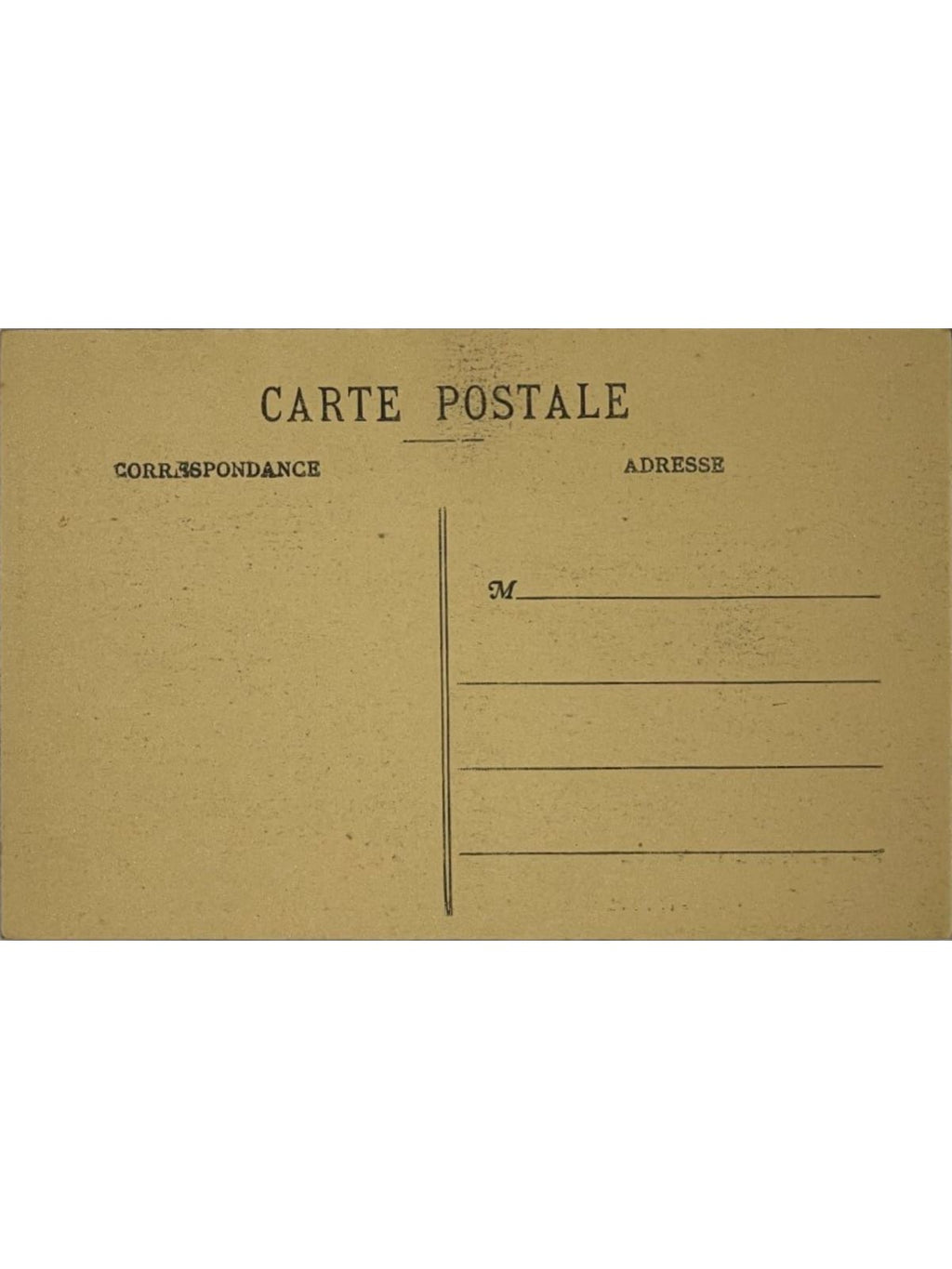 Verso de la carte postale