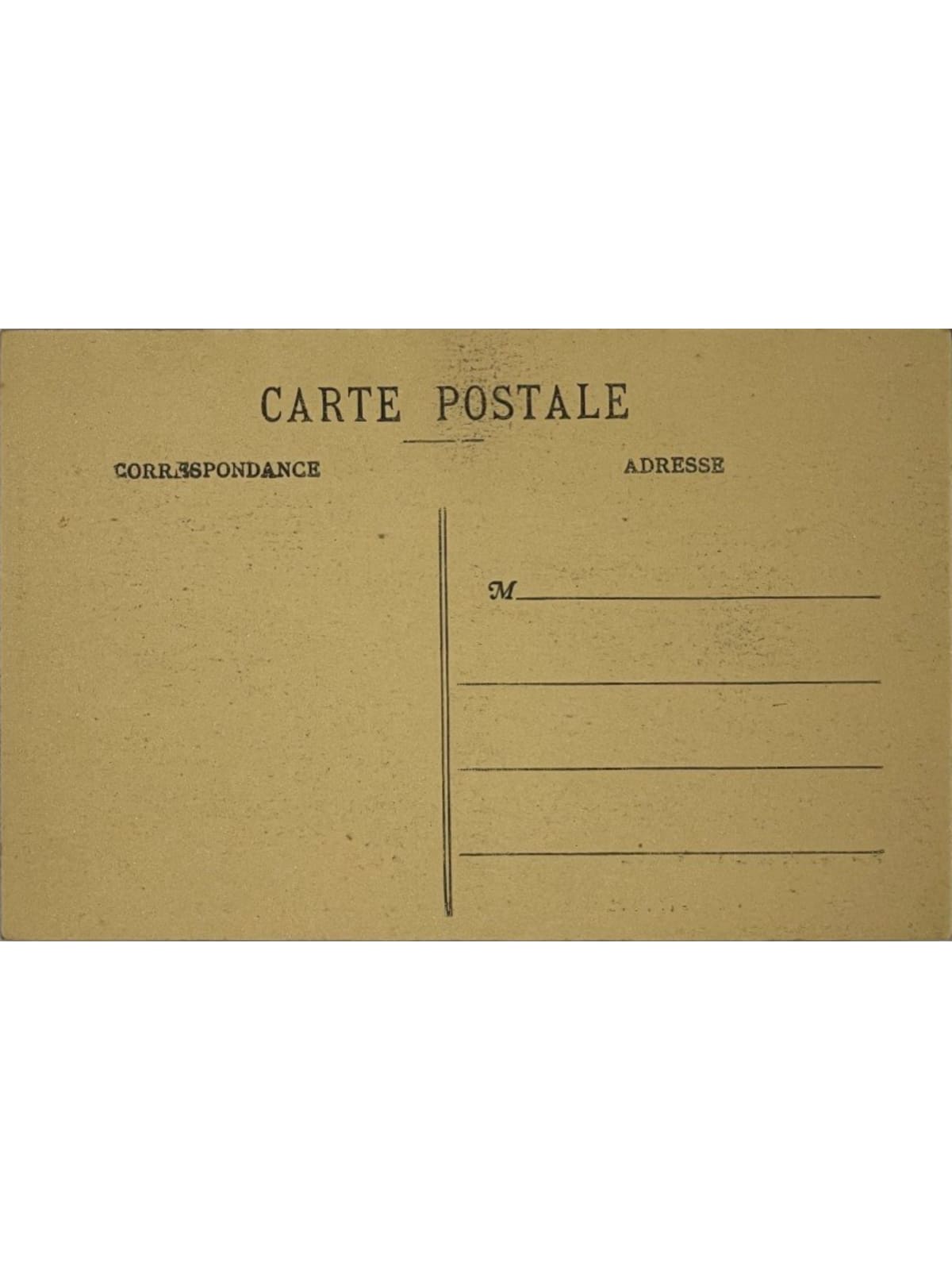 Verso de la carte postale