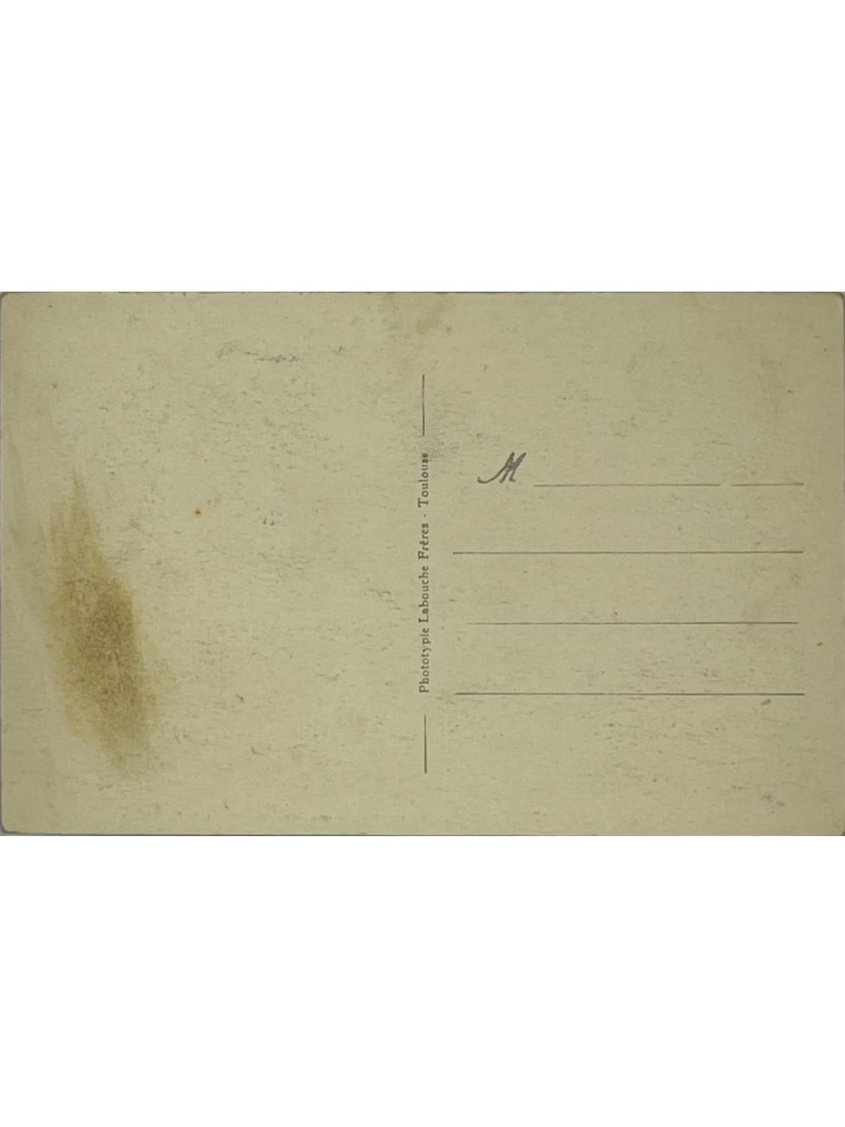 Verso de la carte postale