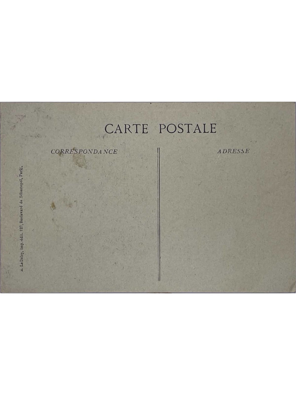 Verso de la carte postale