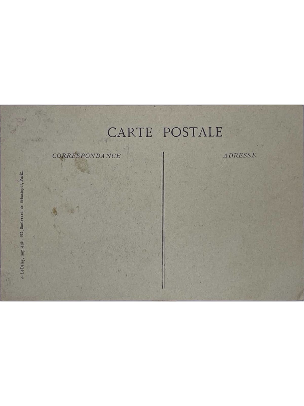 Verso de la carte postale