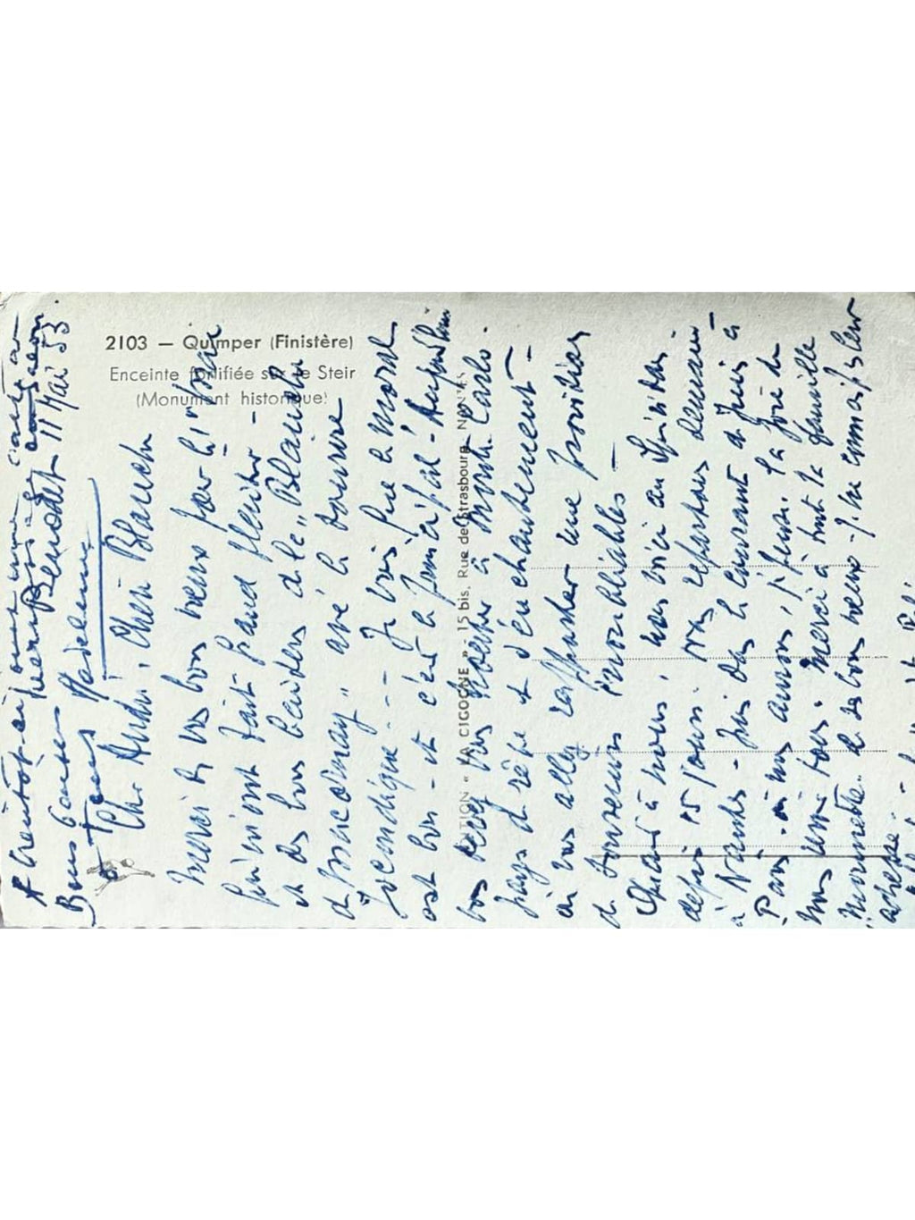 Verso de la carte postale