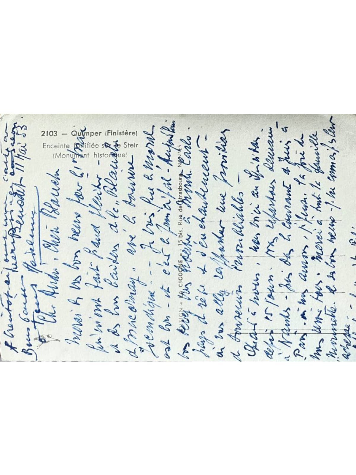 Verso de la carte postale