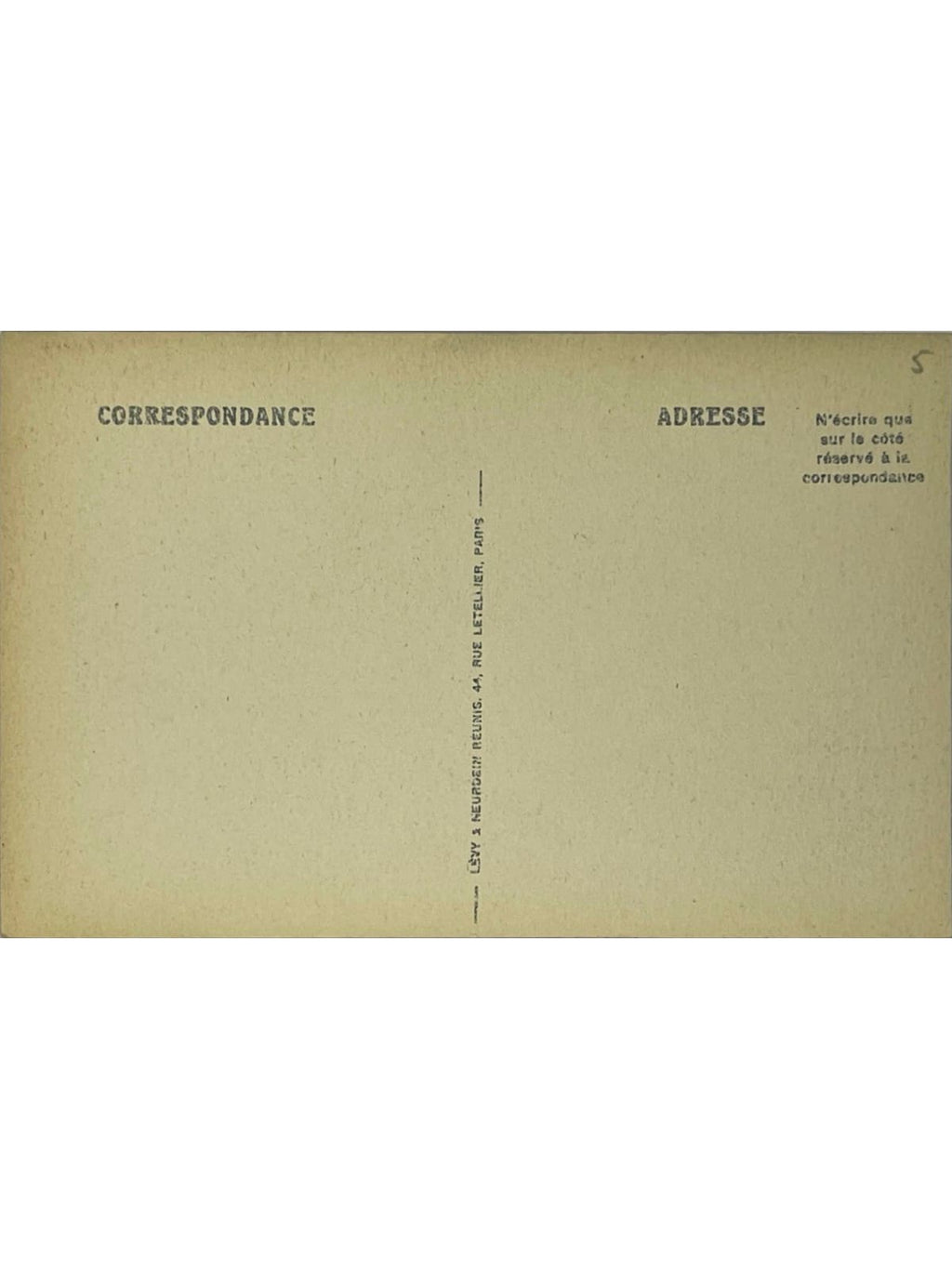 Verso de la carte postale