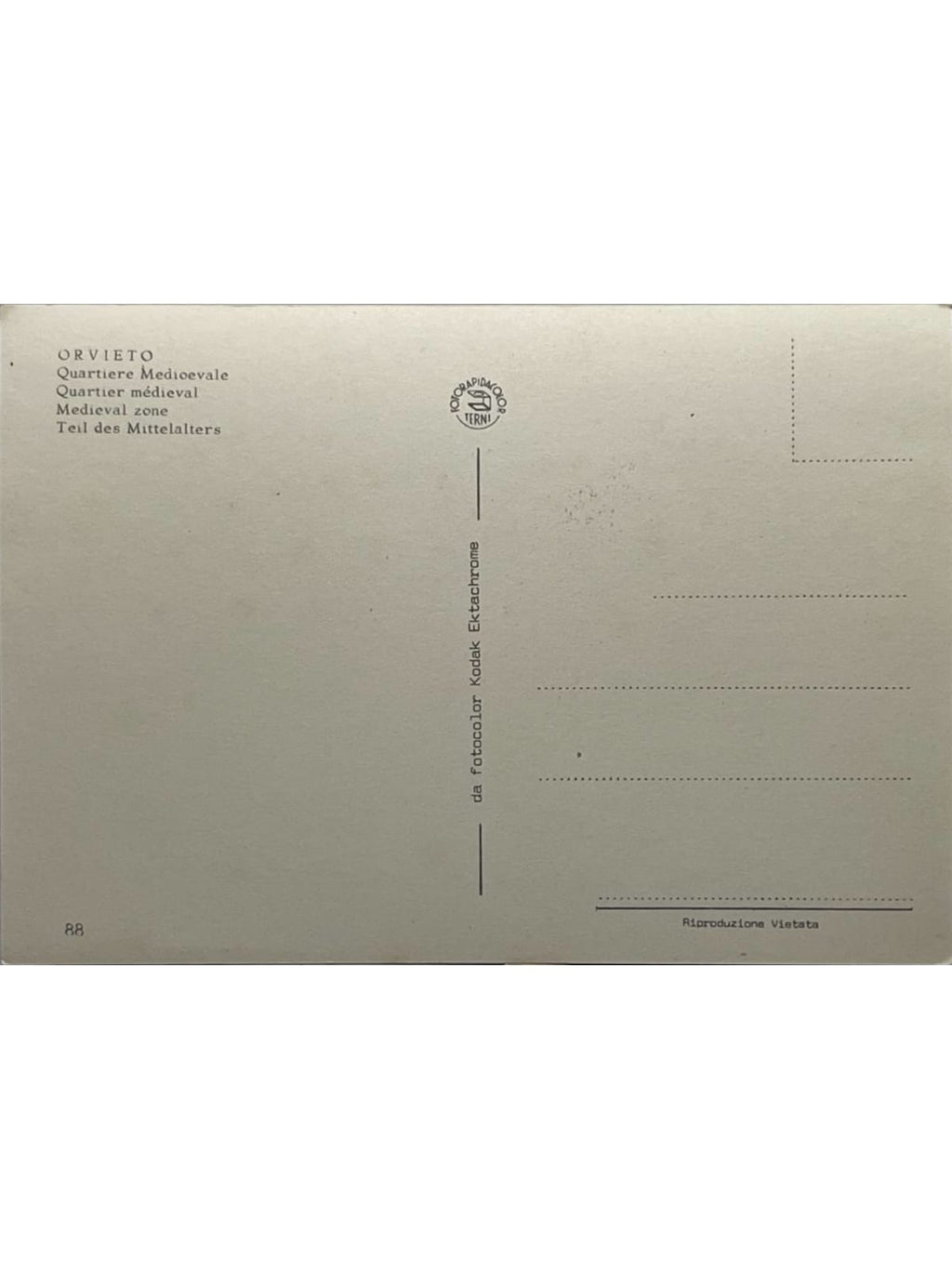Verso de la carte postale