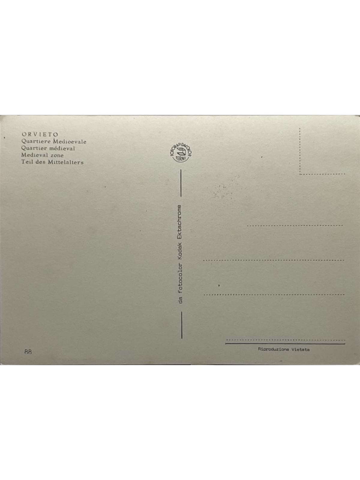 Verso de la carte postale