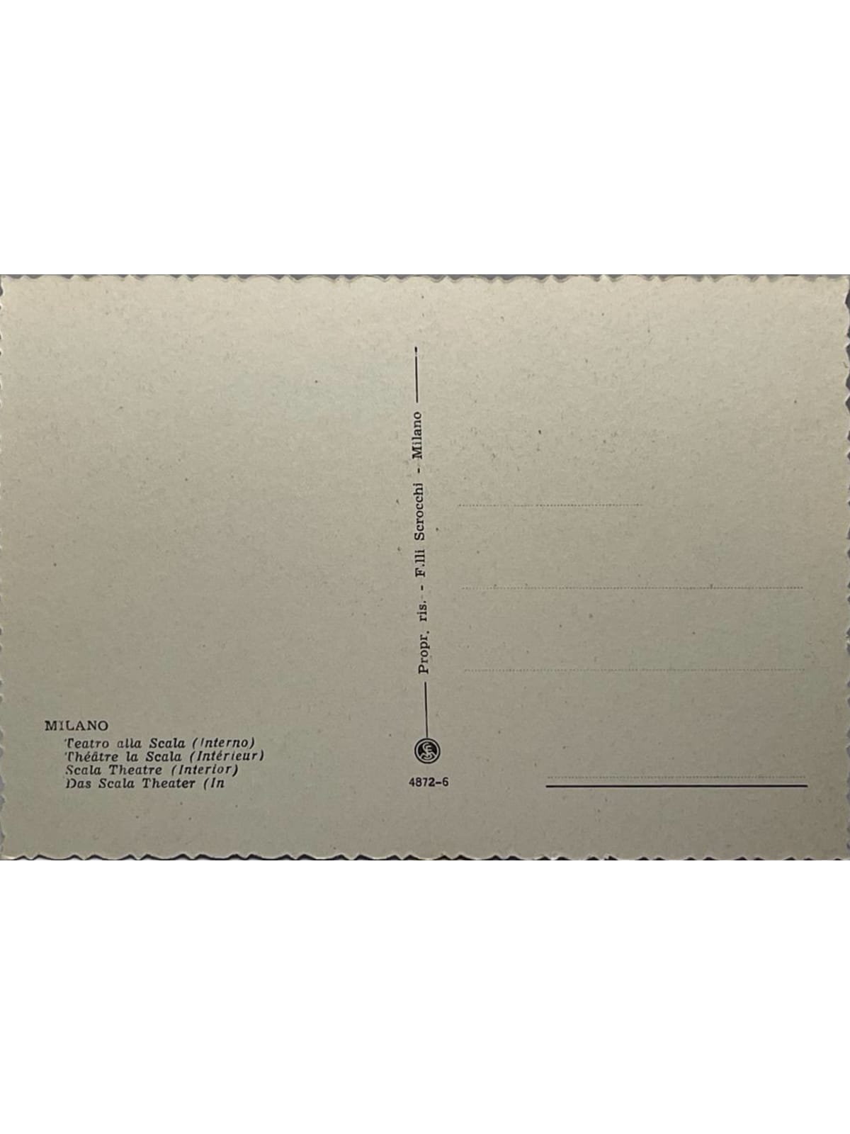Verso de la carte postale