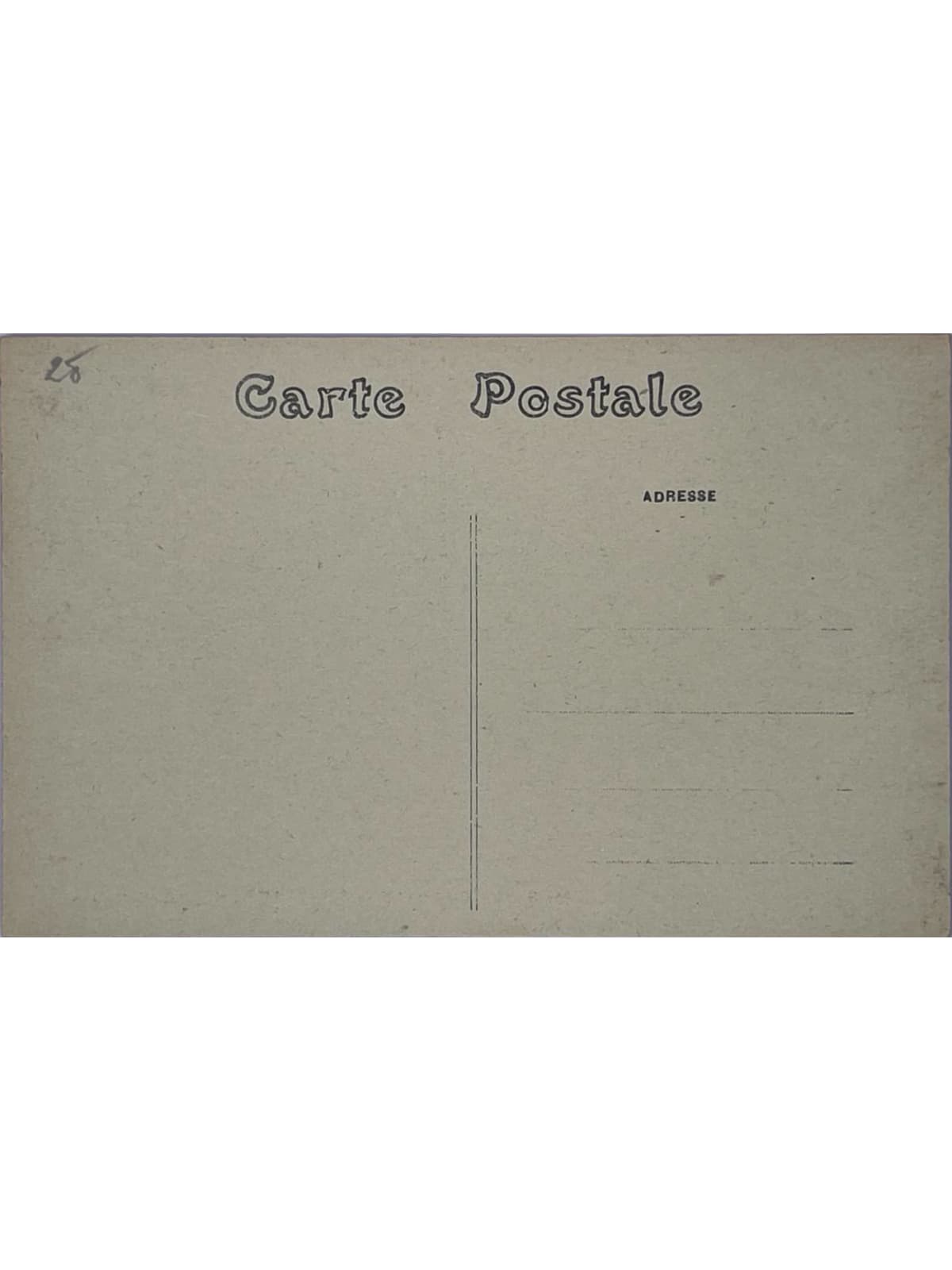 Verso de la carte postale
