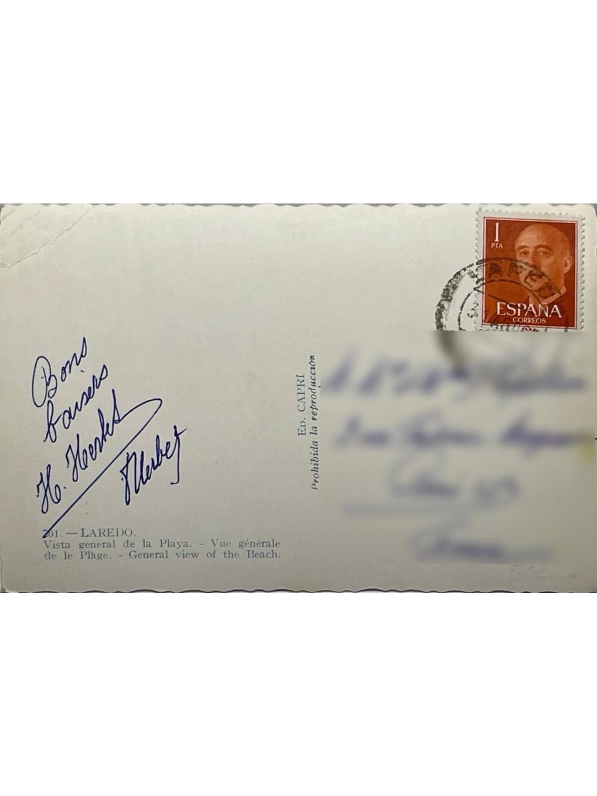Verso de la carte postale