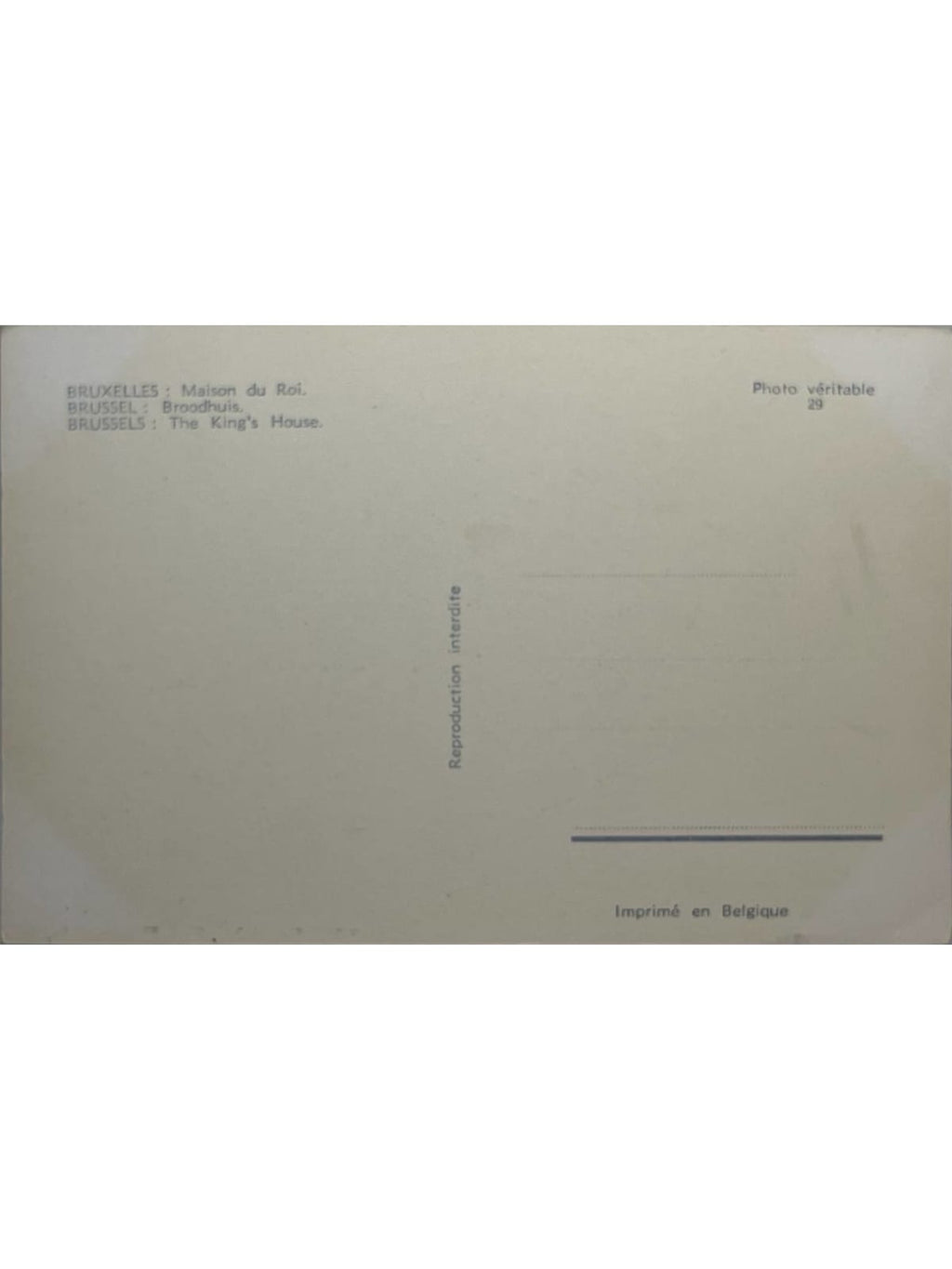 Verso de la carte postale