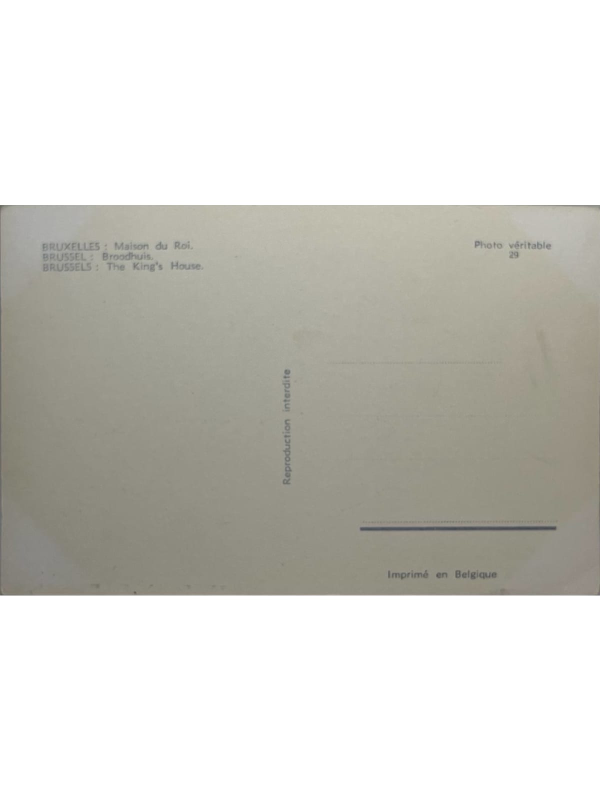 Verso de la carte postale