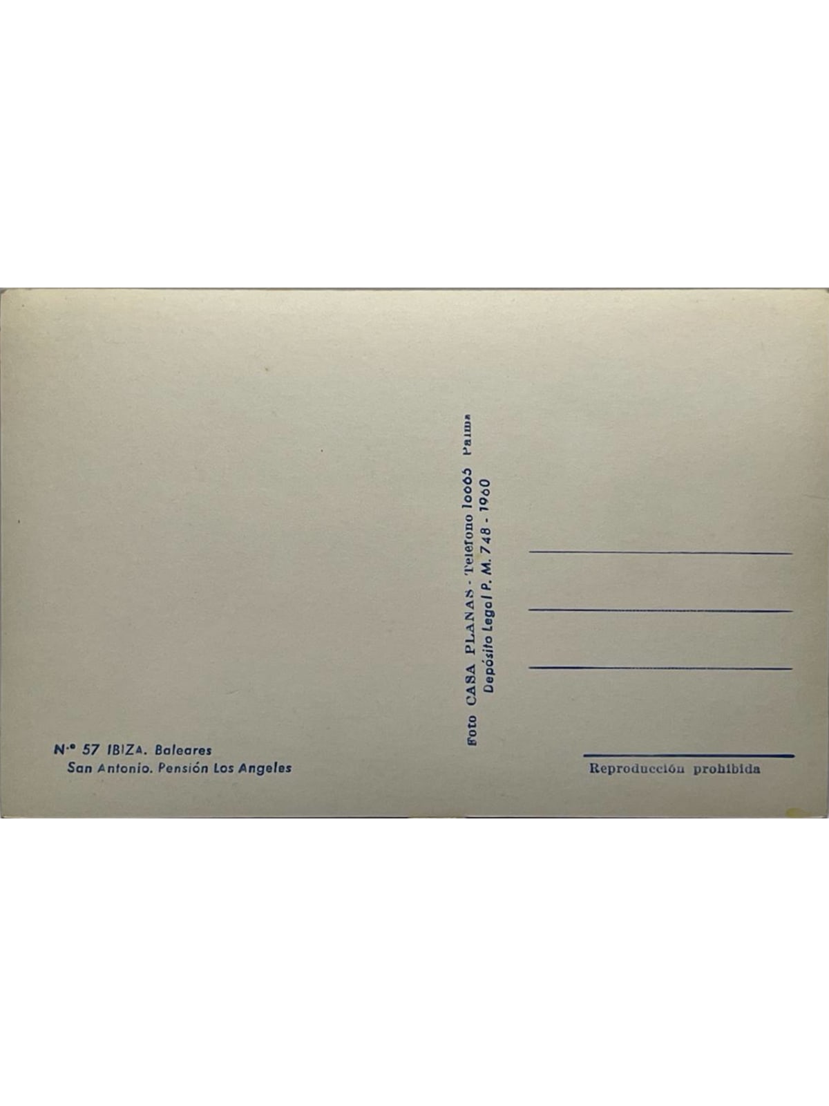 Verso de la carte postale