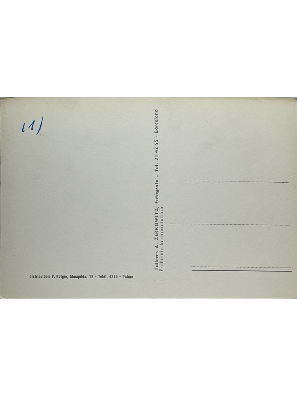 Verso de la carte postale