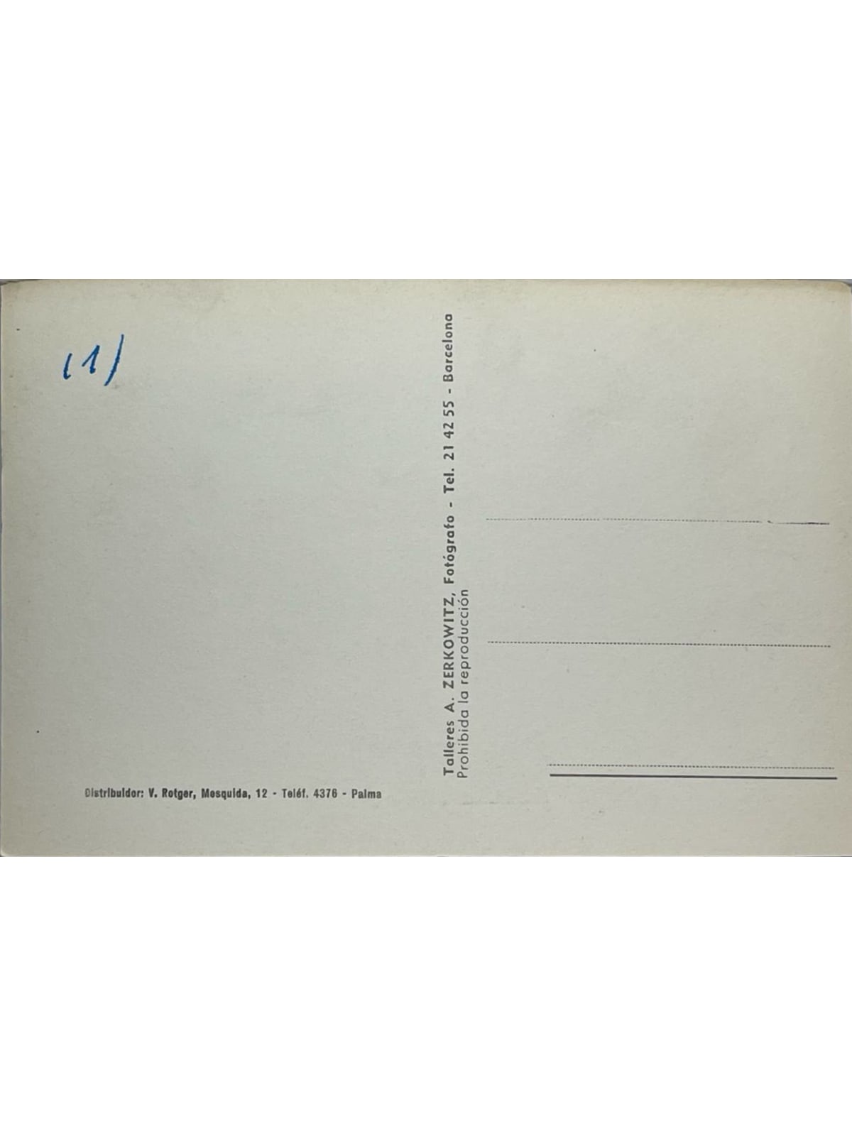Verso de la carte postale