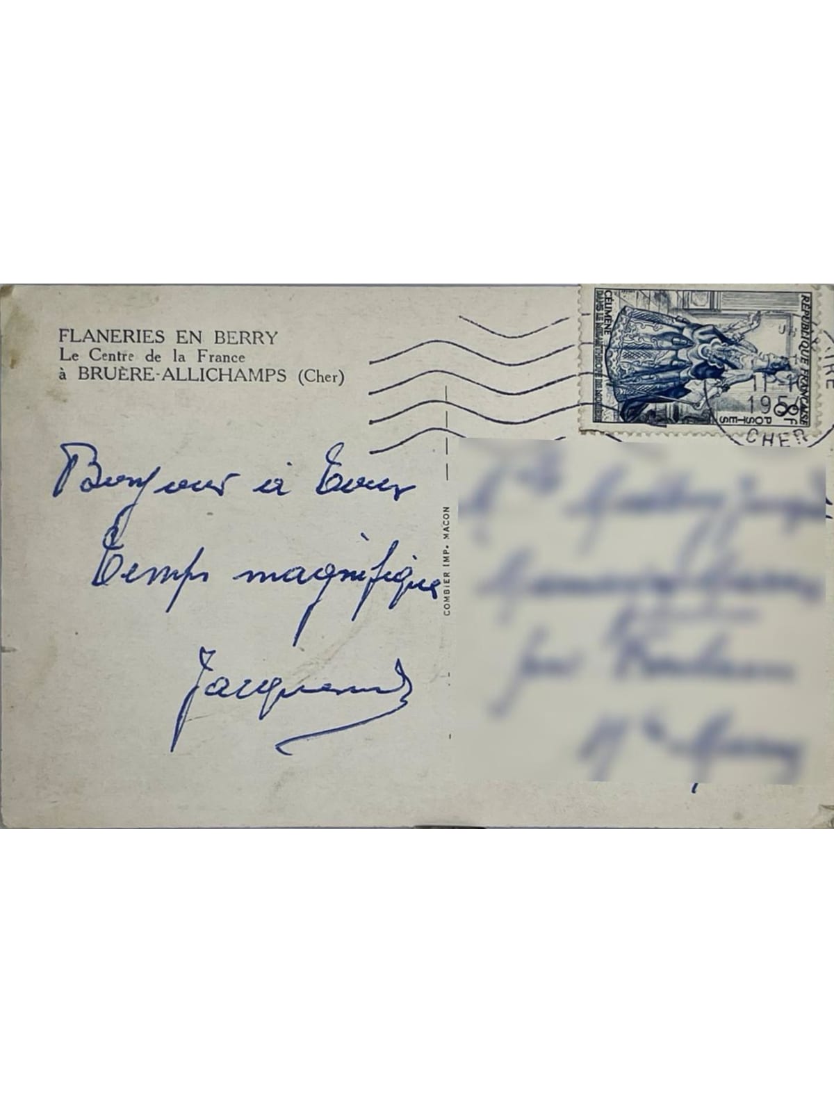 Verso de la carte postale