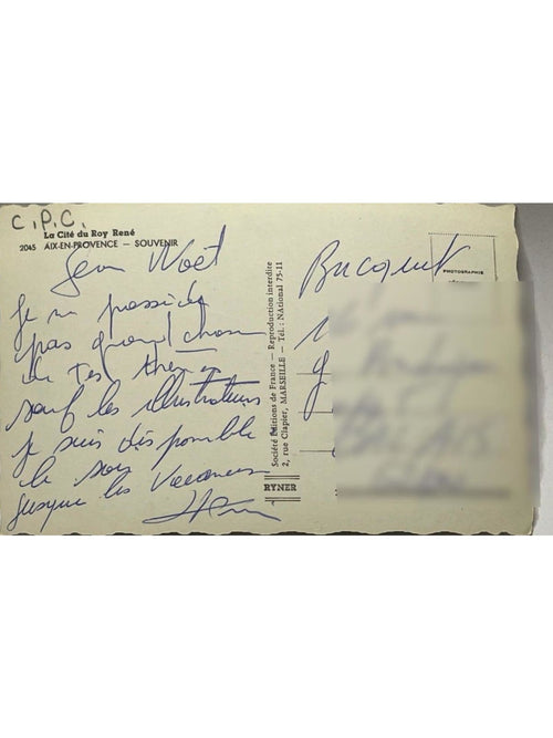 Verso de la carte postale