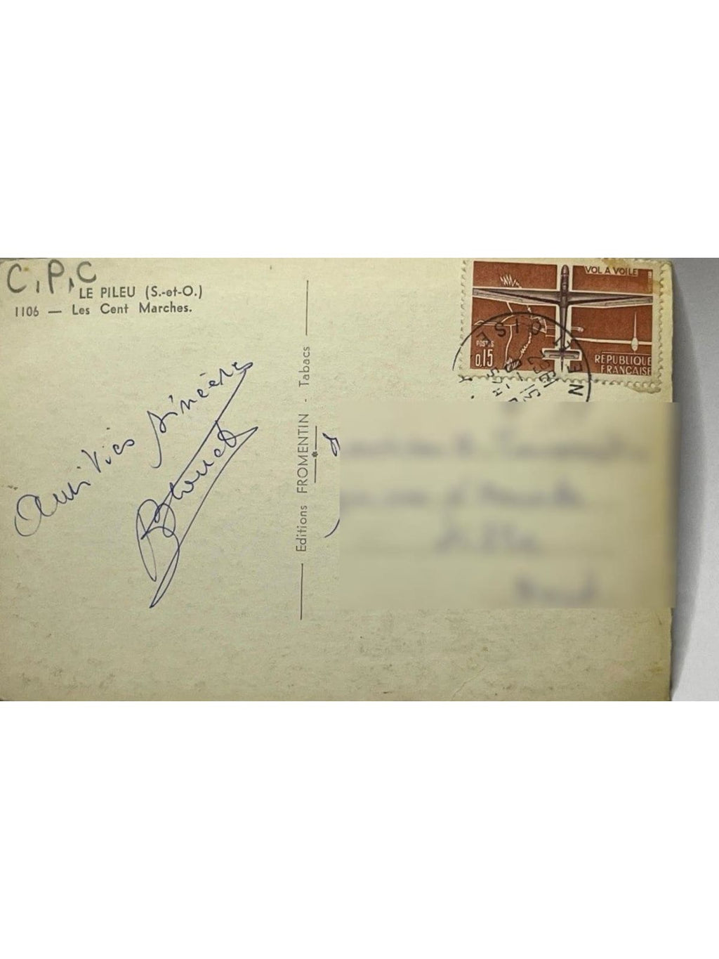 Verso de la carte postale